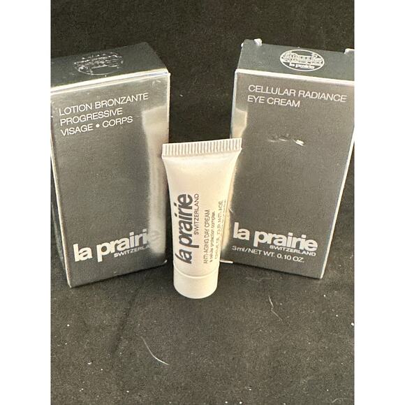 NIB La Prairie Samples; Anti-Aging Cream; Tanning Lotion; Radiance Eye Cream